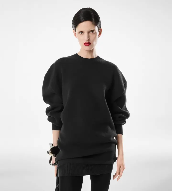 SCULPTURAL WOOL CASHMERE SWEATSHIRT MINI DRESS online